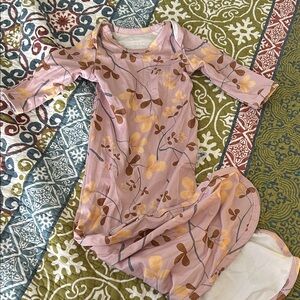 Floral Pink and Brown Baby Gown